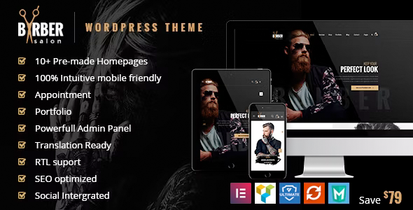 Barber - Hair, Tattoo & Beauty Salons WordPress Theme